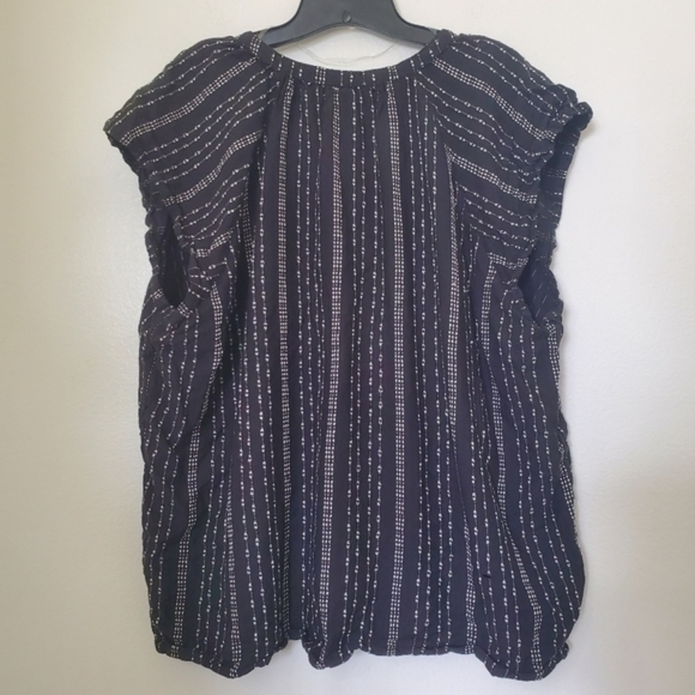 Time & Tru Women's Black Embroidered Dolman Popover Peasant Top Blouse - Picture 8 of 10